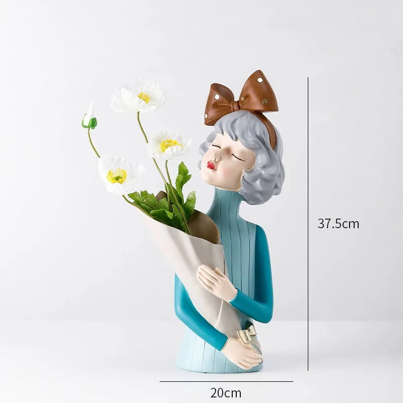 Букет девушки из смолы украшения гостиной Цветочная композиция дома поделки новоселье подарки