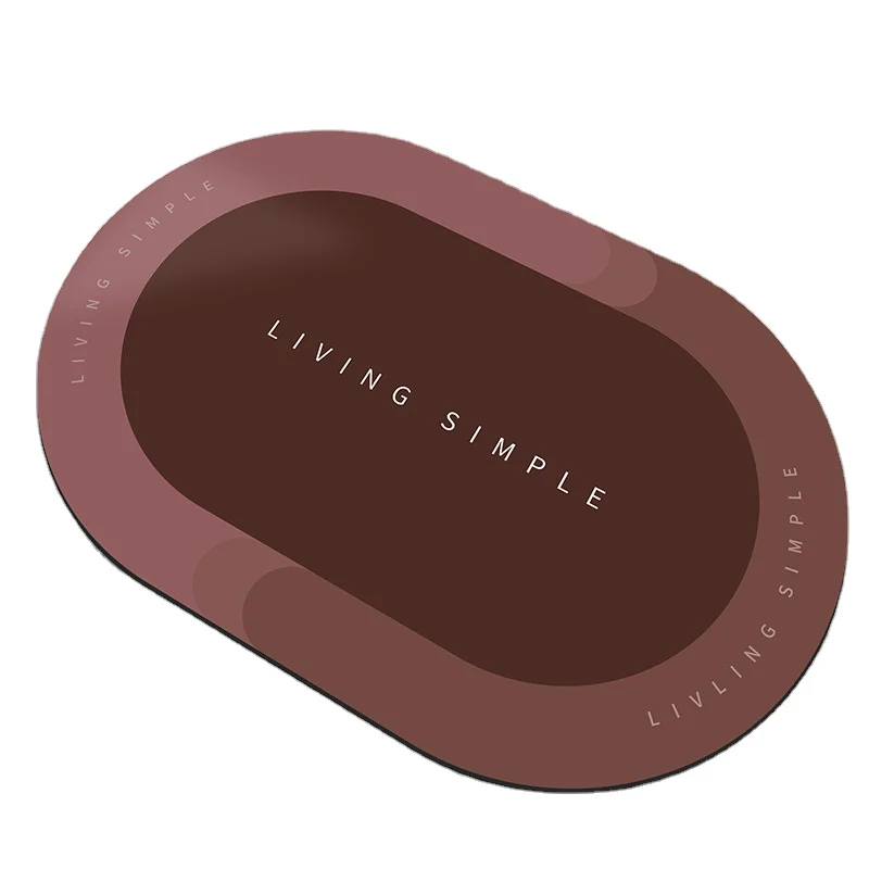 Bathroom Water Absorbent Rubber Door Mats Diatom Mud Floor Mat Kitchen Carpet Anti Slip Diatomite Bath Mat
