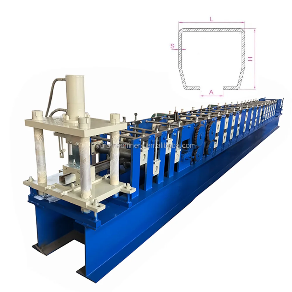 70*60 side galvanized cantilever gate wheel rail guide profile roll forming machine