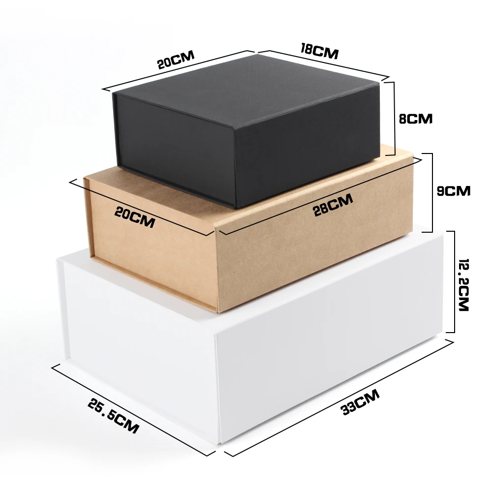 Yilucai Custom Luxury White Black Brown Book Shaped Rigid Cardboard Foldable Gift Box Paper Clamshell Magnetic Gift Box