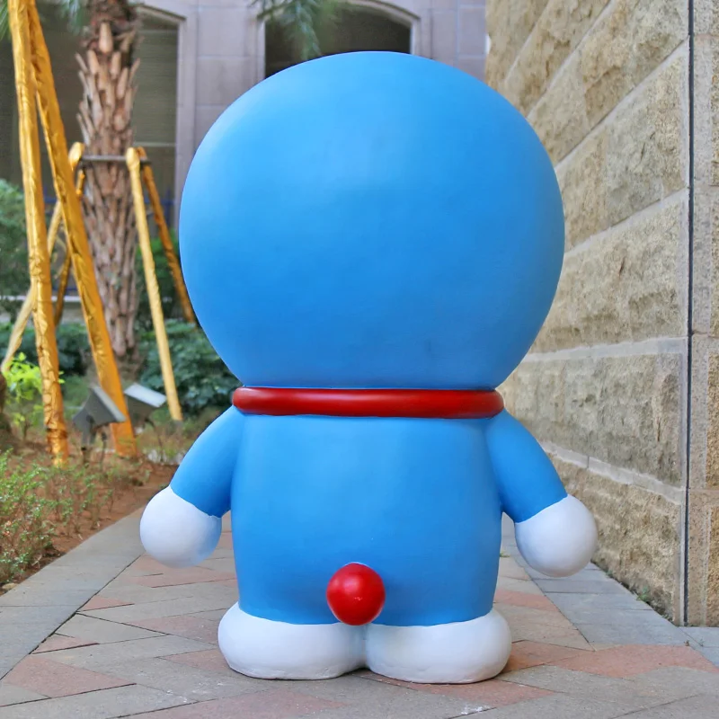Custom Life Size cute doraemon fiberglass sculpture traveling design resin craft decor handmade arts ornaments For Indoor Decor