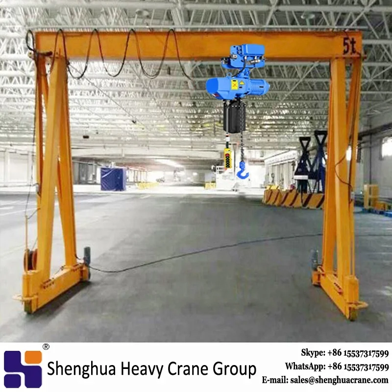 Aluminium Mini Portable Mobile Gantry Crane 1 Ton 2 Ton 3 Ton 5 Ton 7.5 Ton 10 Ton for Sale