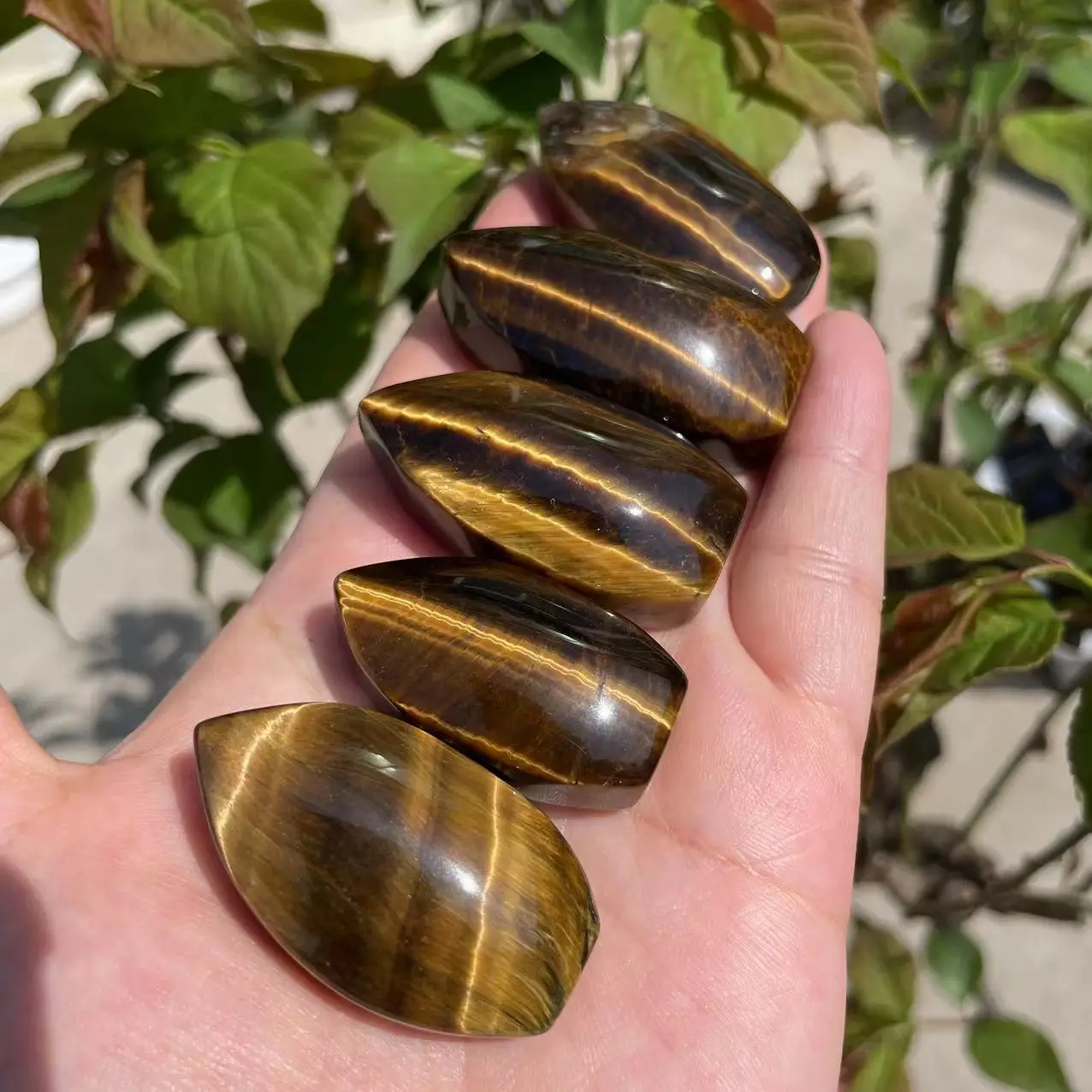hand Carved small size puffty tiger eyes palm stones Natural Gemstones Healing Stones Craft for Souvenirs tiger eyes stones