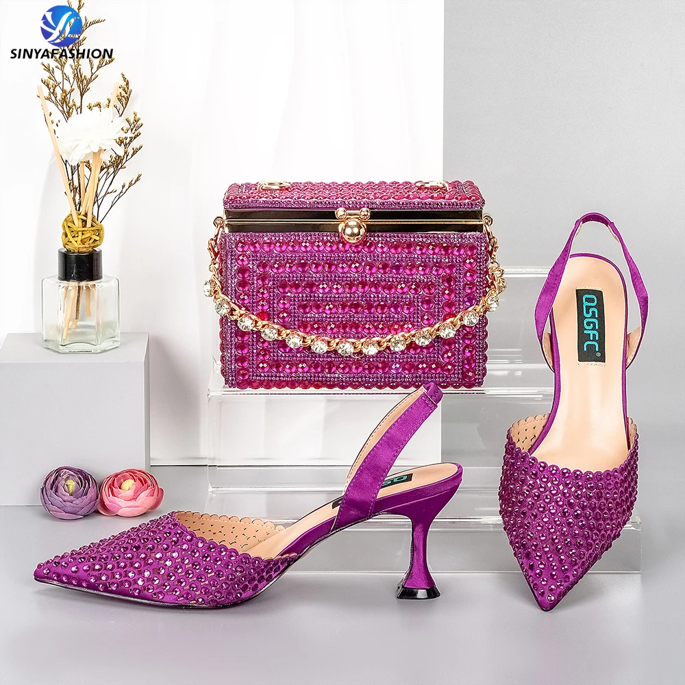 Hot Sale Shoes And Bags Set For Women Colorful Design Beautiful Shoes For Women Wholesale For Wedding Party Birthday