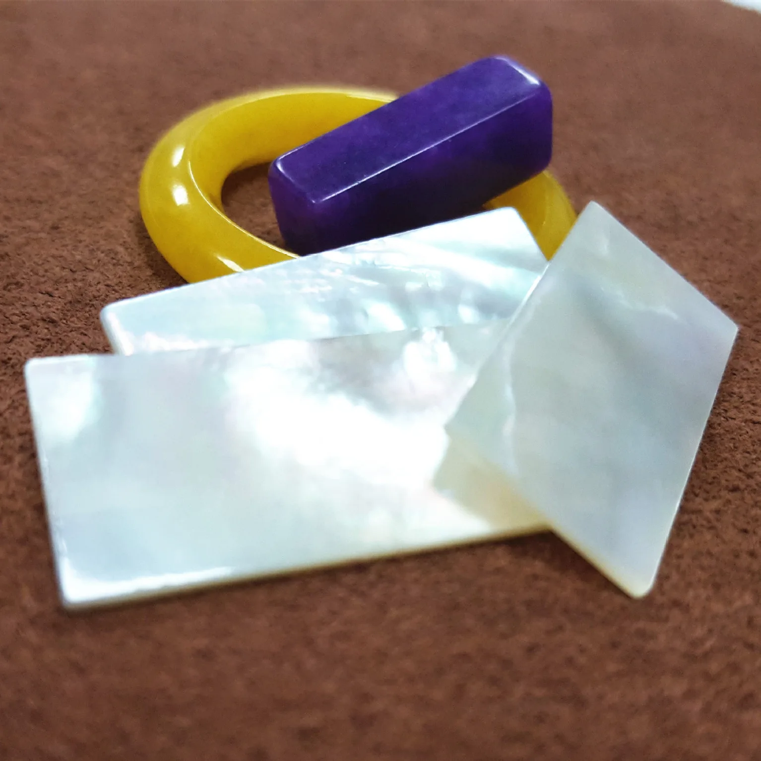 Custom natural seashell discs white rectangle mother of pearl shell