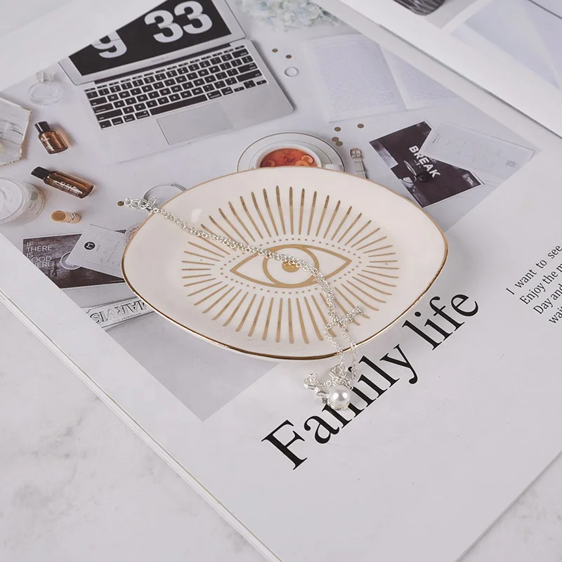 Eye-catching Ceramic Ring Holder & Trinket Dish - For Jewelry, Keys, and More