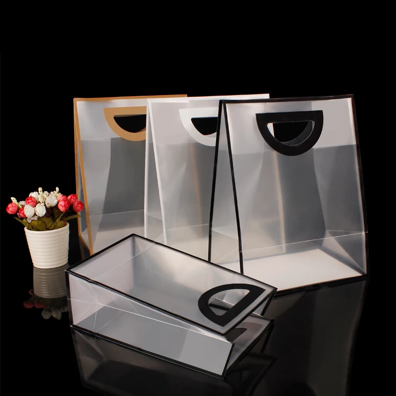 transparent shopping bags transparent plastic shopping bag with handle pp plastic bag