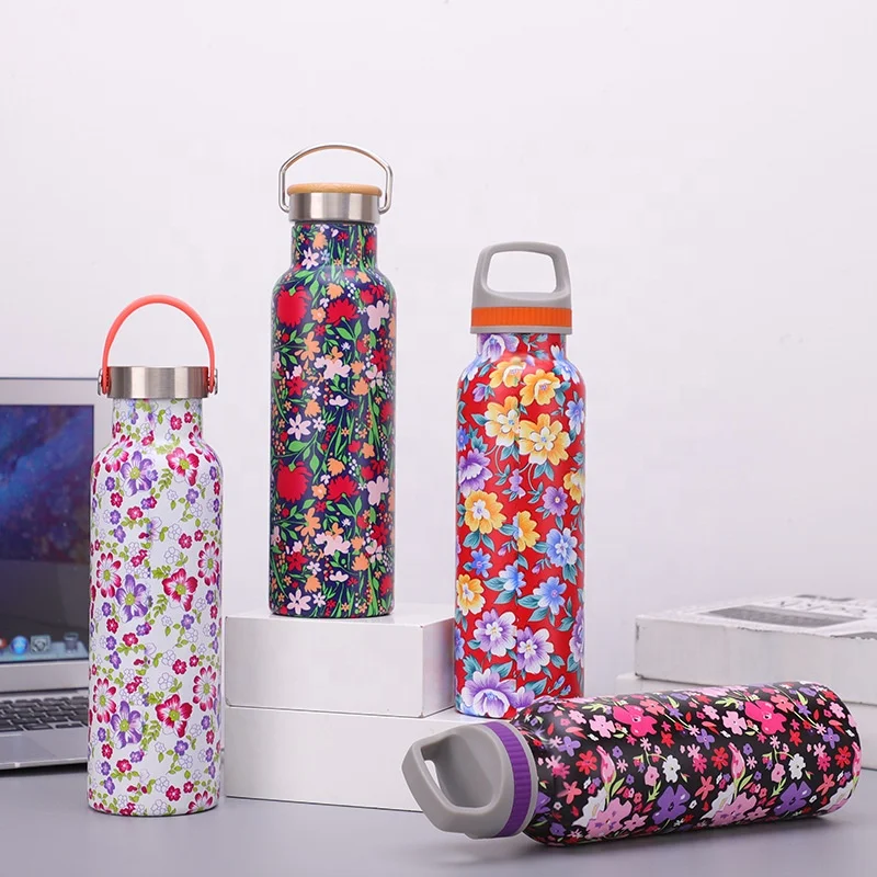 stainless steel new designed thermos bottles with custom logo patterns easy to carry wholesale custom logo
