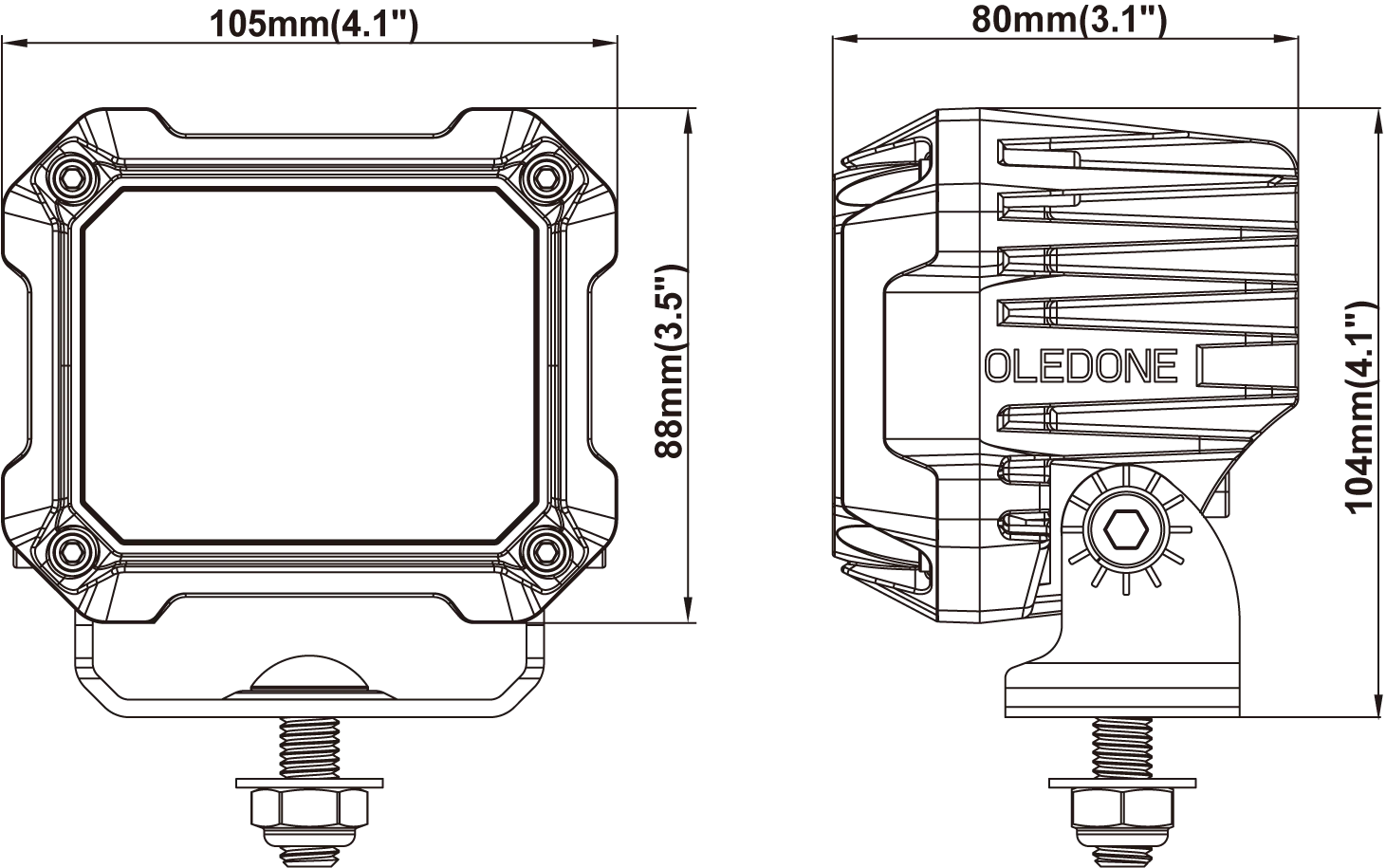 2022 Oledone new work light New anti-vibration Design ip68 ip69k led work lamp new led flood light worklight