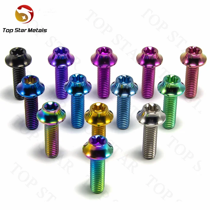 TITST Gr5 M5x12mm Titanium Cone Bike Bottle Holder bolt Cycling Accessories Bicycle Water Bottle Cage Bolts With washers