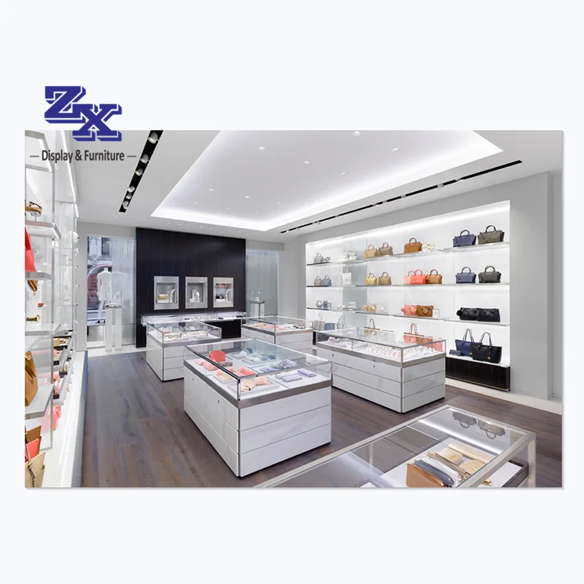 Boutique shop showcase furniture handbag shop fittings and display handbag shop fixture display cabinet