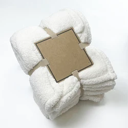 White oversized sherpa knit blanket soft plush sherpa blanket for winter