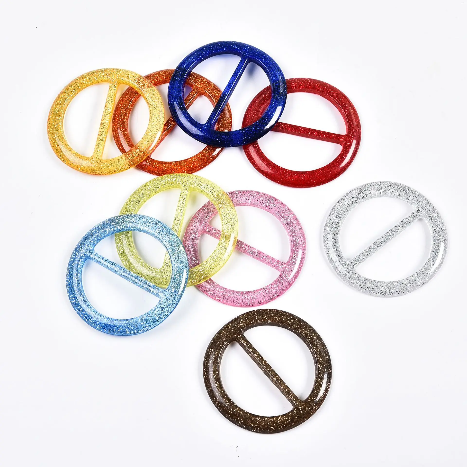 Trend Plastic T-Shirt Tie Ring Clips for Women Slide Twist Knot Clip Buckle Circle Clothing Ring Wrap Scarf Ring Clip