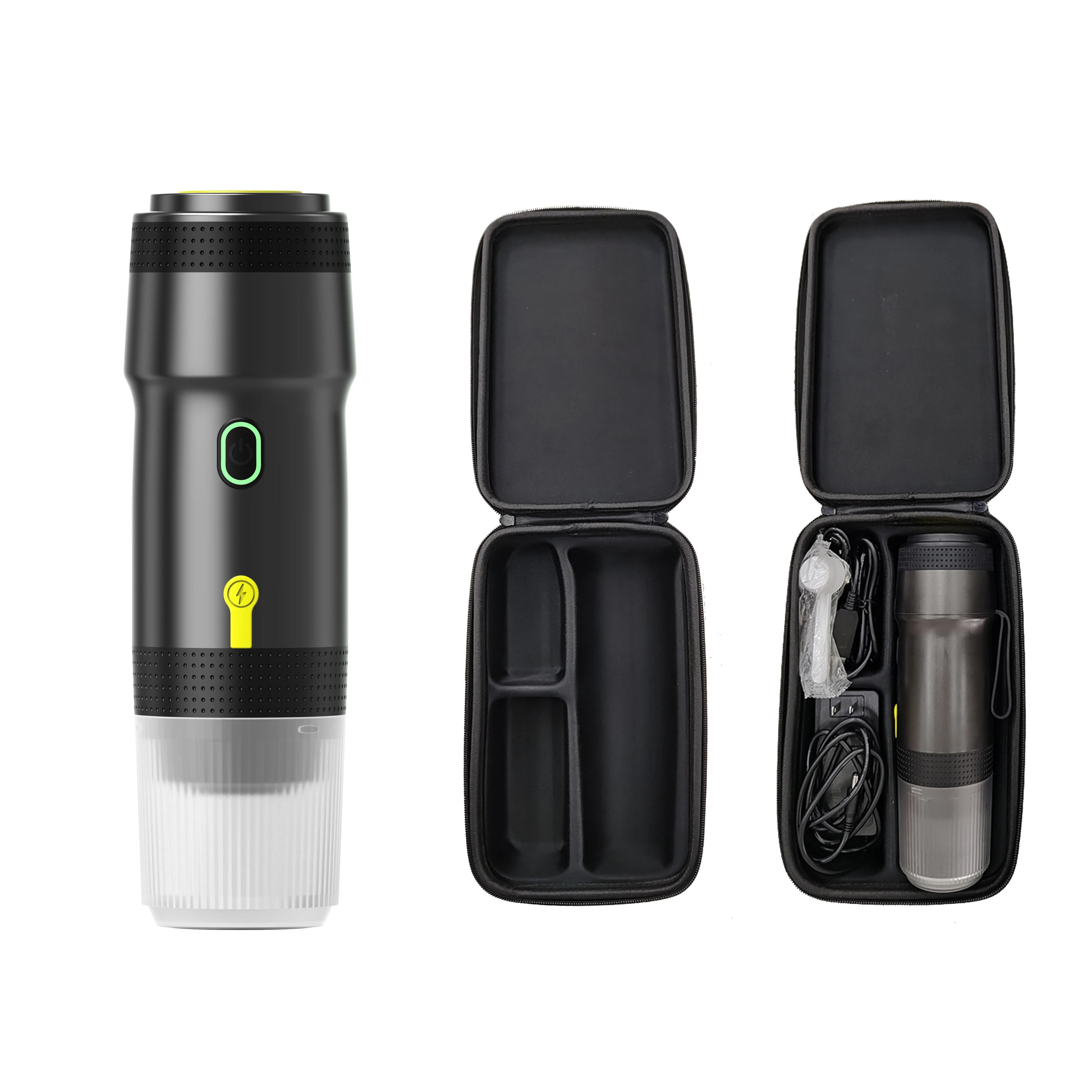 self heating 20 bar  Portable Espresso Machines & Coffee Makers adapter chargeable capsule Mini Coffee Espresso Maker Travel Bag