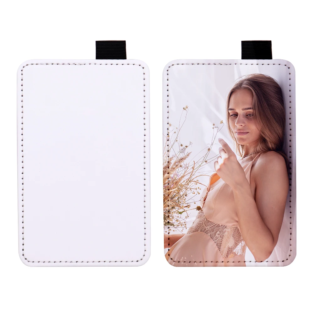 Luxury Custom Designer Sublimation Id Card Set Products Blank PU Leather Sublimation Bus Card Holders