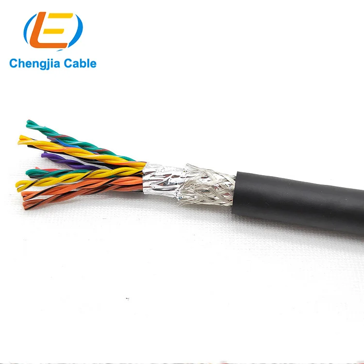 TPU Double Sheath Pair Twist Shielded Ultra Flexible Cable drag chain cable PUR TPE Twisted Multi Pair Shielded Signal Cable