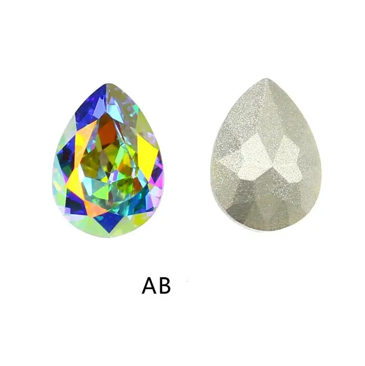 
K9 quality Crystal and crystal ab pear/teardrop shape point back rhinestones fancy strass for jewelry making 