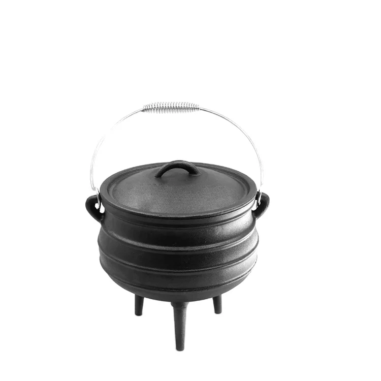 Wholesale Outdoor Camping 11/14/24/26/30/32CM Cookware Non stick Cooking Pot Cast Iron Hot Pot South Africa Potjie Pot