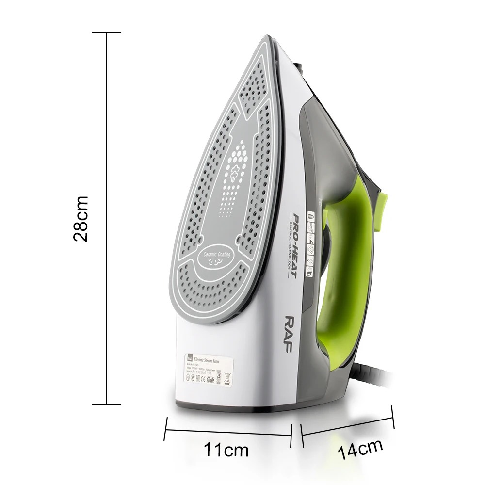 RAF New wholesale electric steam iron new portable electric iron travel and home self cleaning vertical steam ceramic soleplate