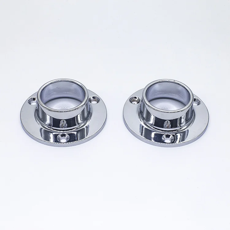 Round clothes hanger flange base bearing wardrobe clothes hanger fixing pipe support rod