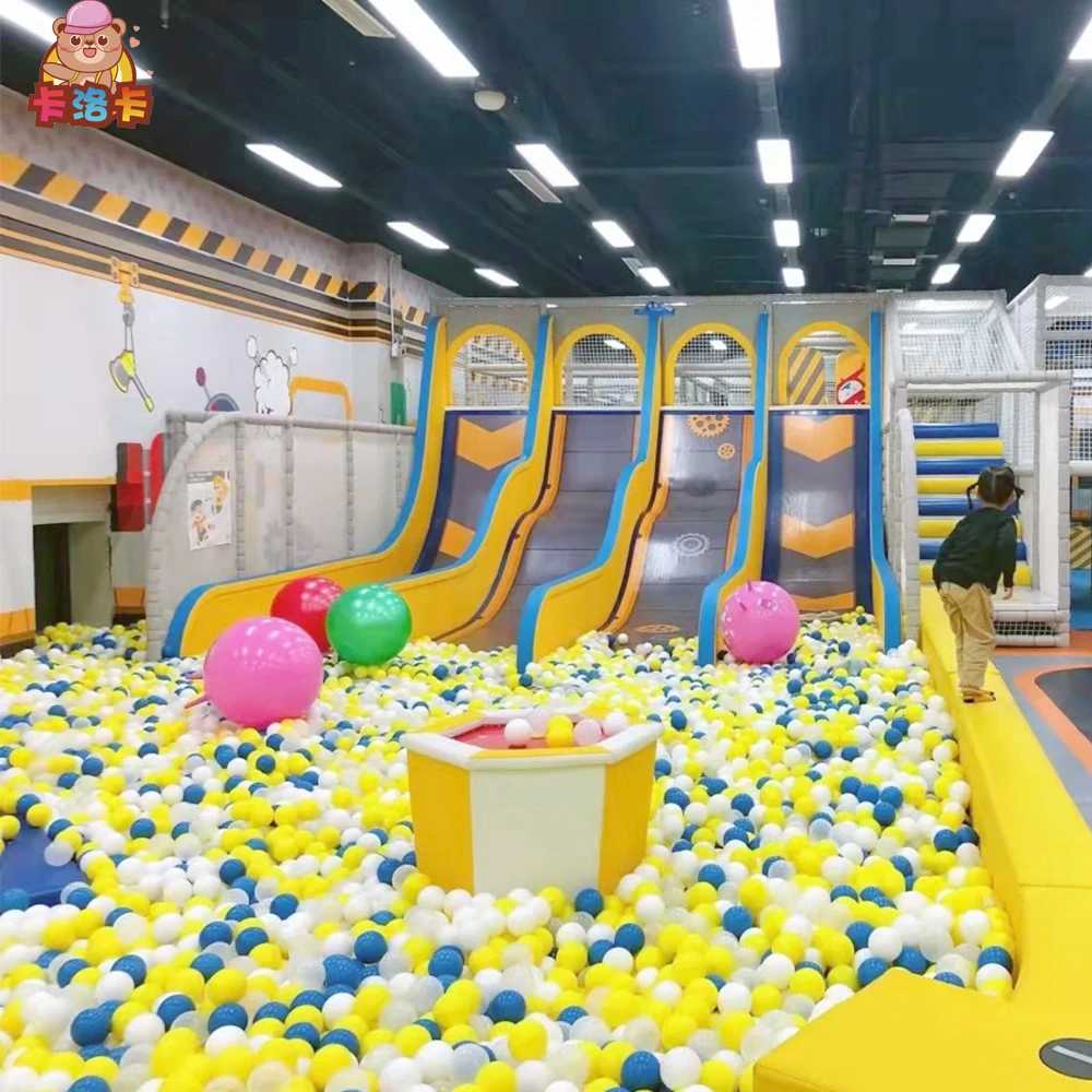Детский Крытый дизайн игровой площадки детский Крытый парк развлечений игровое оборудование с шариковым бассейном и горкой