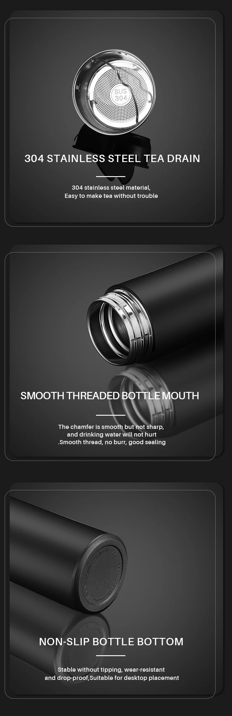 2021 New Colors Horn Glasses Stainless Water Bottle Stay Hydrated Wireless Smart Thermos mug