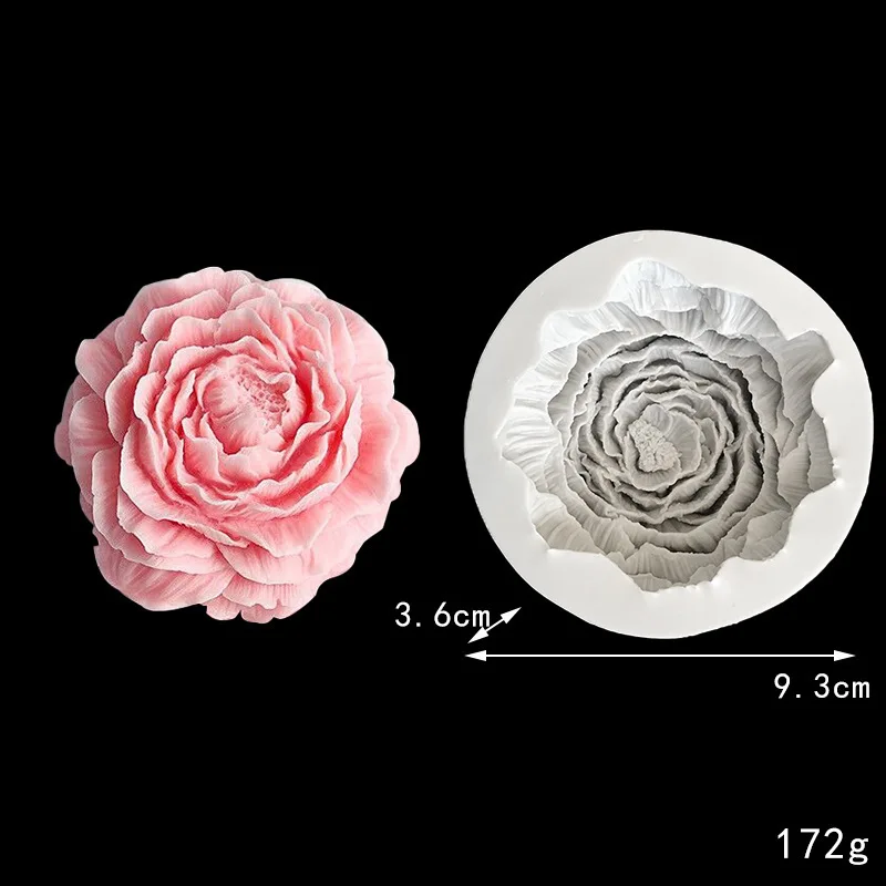 Early Riser 3D Peony Flower Silicone Mold Handmade Aromatherapy Candle Home Decorative Soap Mold