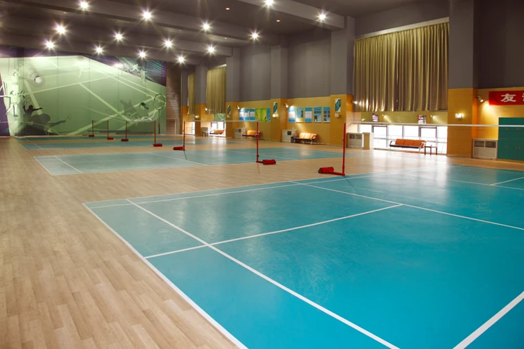 
Indoor vinyl basketball court floor and badminton court mat multi-purpose badminton floor surface 