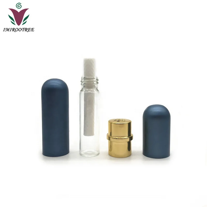 
IMIROOTREE Aluminum Nasal Inhaler Refillable DIY Inhaler Tubes With Cotton Wicks 