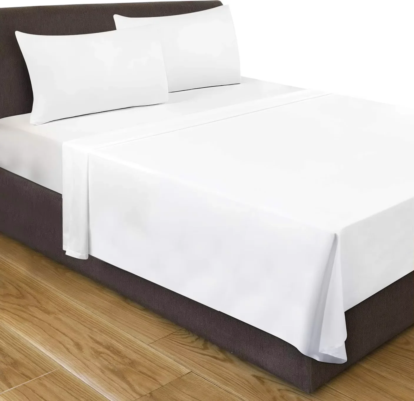 Factory OEM 5 Star Hotel Quality Bed Fitted Sheet King Queen Size 100% Cotton Bedsheet Luxury White Bed Sheets