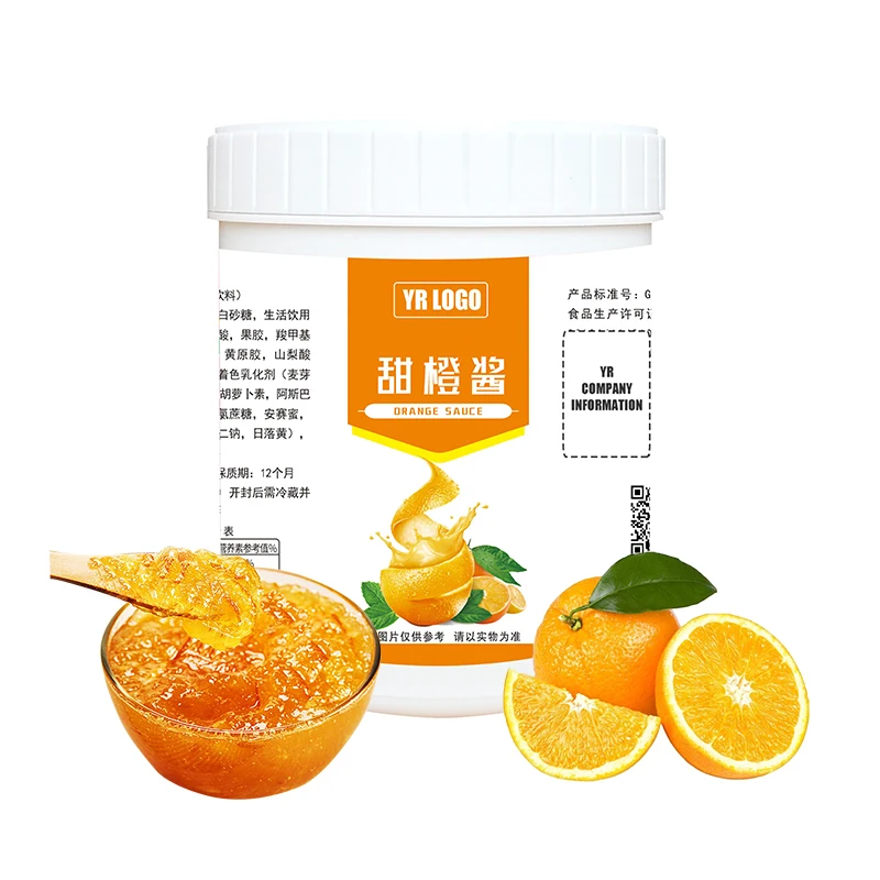 High-Quality 1.3kg Orange Jam for Fresh Fruits Jam Production and Fruit Syrup for Bubble Tea