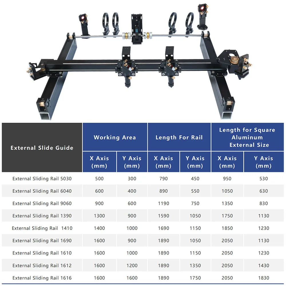 6040 6090 1390 Co2 Laser Cutting Machine Mechanical Parts Linear Rails Co2 Laser Metal Parts For Laser Equipment Parts