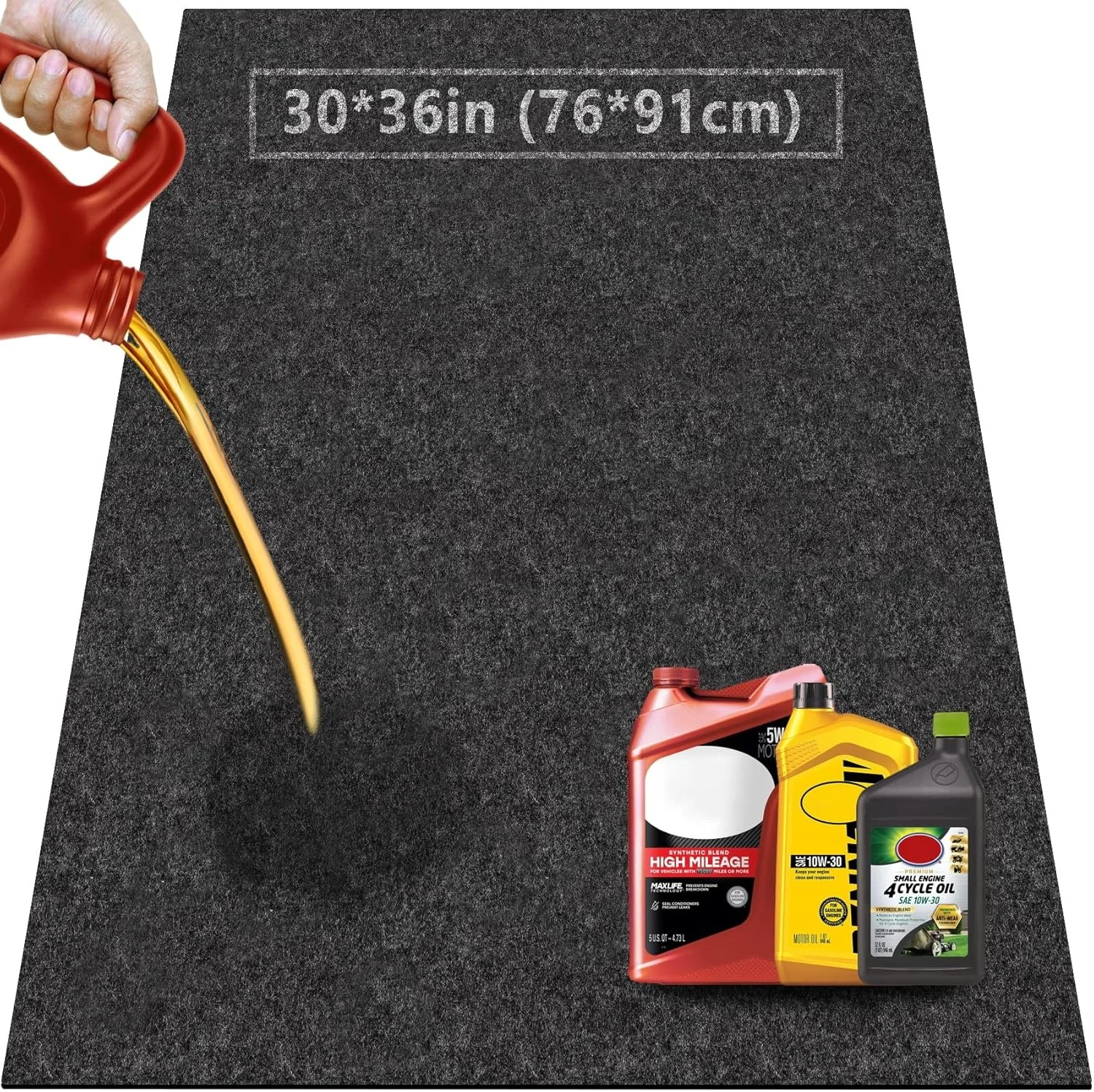 30 x 36 Inch Felt Oil Spill Mat Absorbent Floor Mat Anti Slip Waterproof Garage Floor Mats for Car Motorcycle Parking
