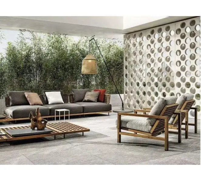 Weather resistant quick dry foam lounge outdoor fabric module