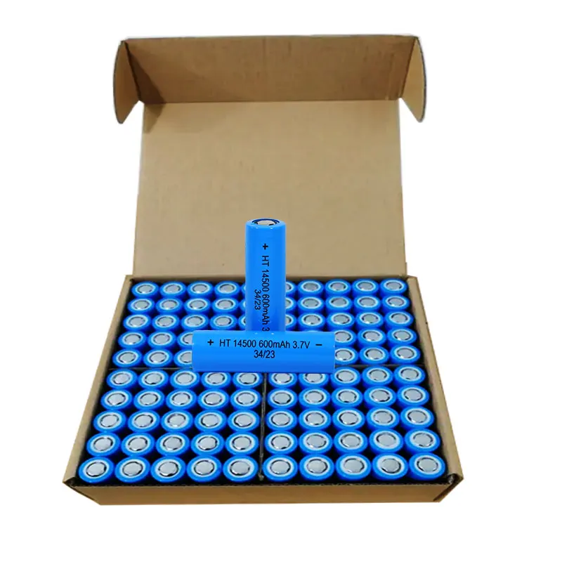 Factory Wholesale 14500 Lithium ion Battery Rechargeable 14500 600mAH 3.7V Cylindrical Li ion Cell Battery Cells