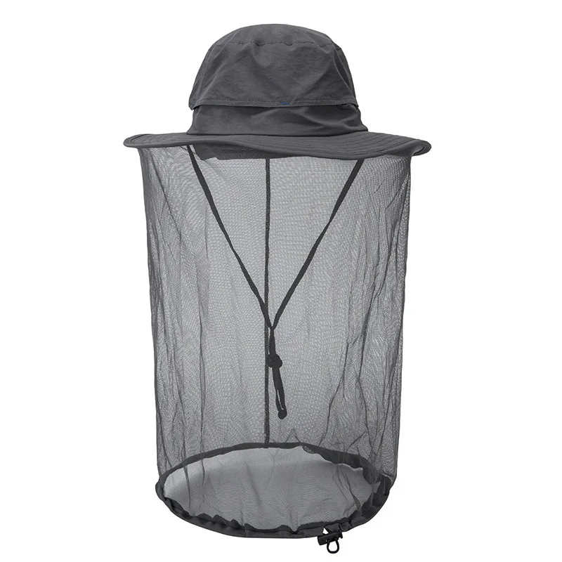 Wholesale Beekeeping Anti Mosquito Equipment Neck Head Cover Mesh Mask Wide Brim Sun Visor Hat Custom Waterproof Fisherman Hat