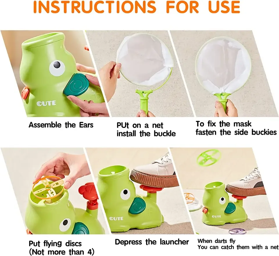 BB Custom Funny Flying Discs Launcher for Kids Outdoor Toys for Kids Ages 4-8 Flying Saucer Toys Games Outdoor Toy