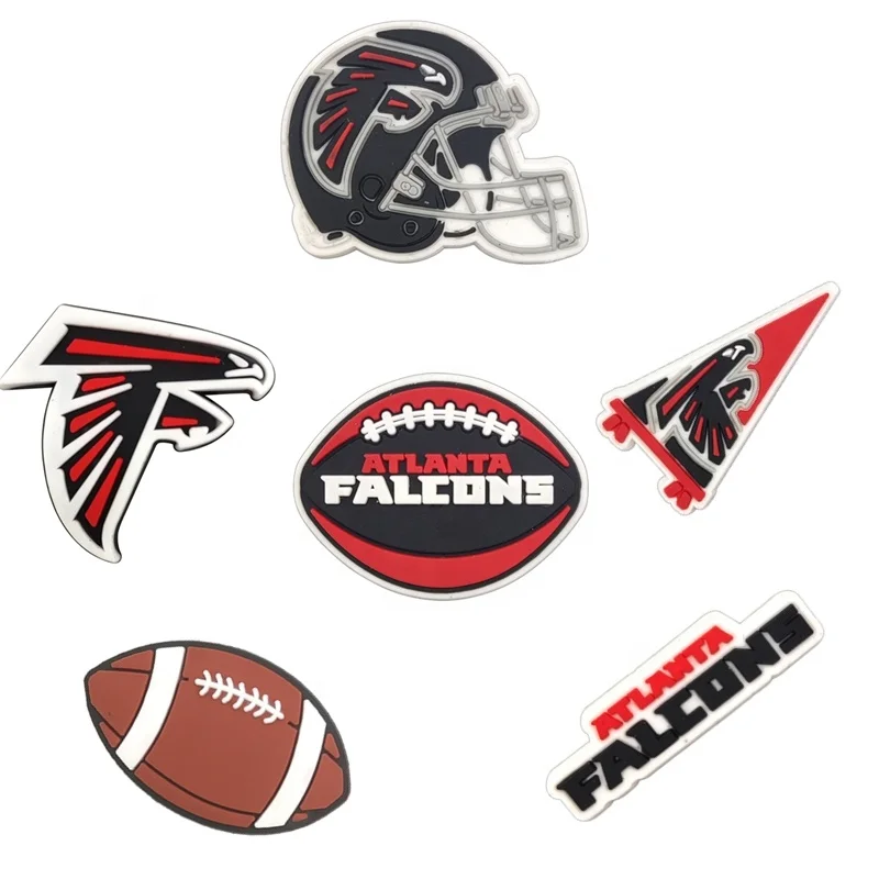 New football Sports Shoe Charms Sport Teams Helmet Hockey Shoe Charm Pvc Shoe Decorations Ball