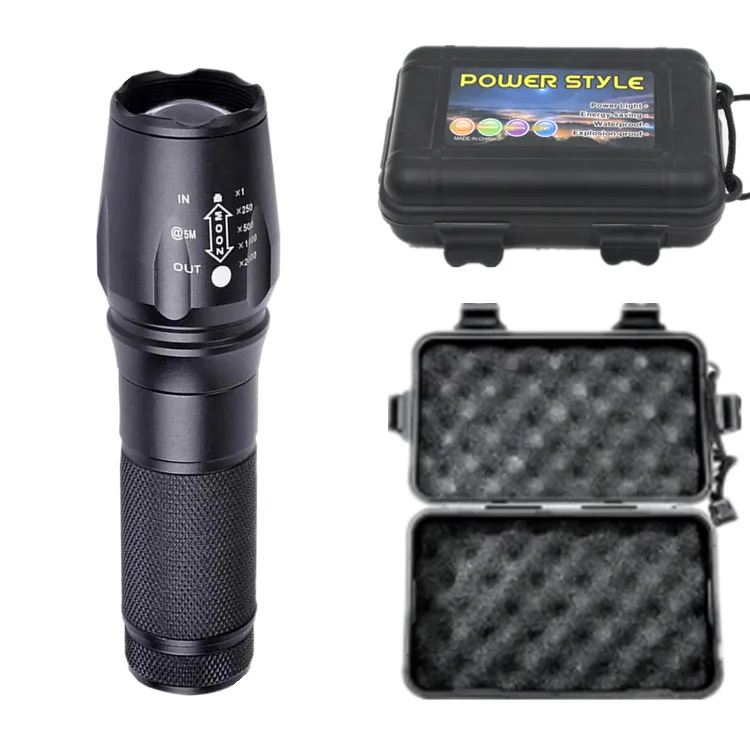 Wholesale G700 aluminum Rechargeable Flashlight 1200-lumen xm-l T6  Led Bulb Pouch Outdoor strong Torch light for bike