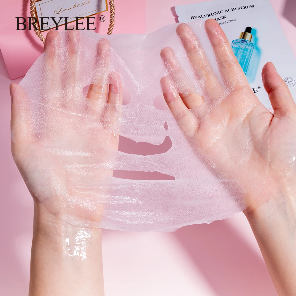 7 Types BREYLEE Hyaluronic Acid Face Serum Hydrating Anti Aging Whitening Skin Care Facial Mask Sheet