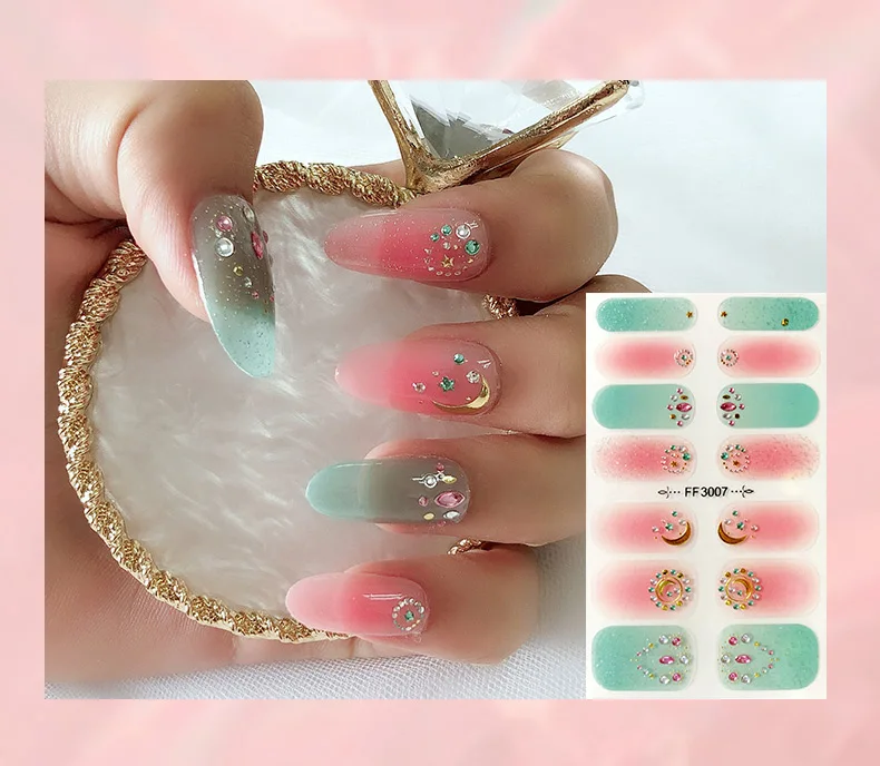Art Nail Supplies Popular Pattern Colorful 3D Nail Sticker In Sticker Decals
