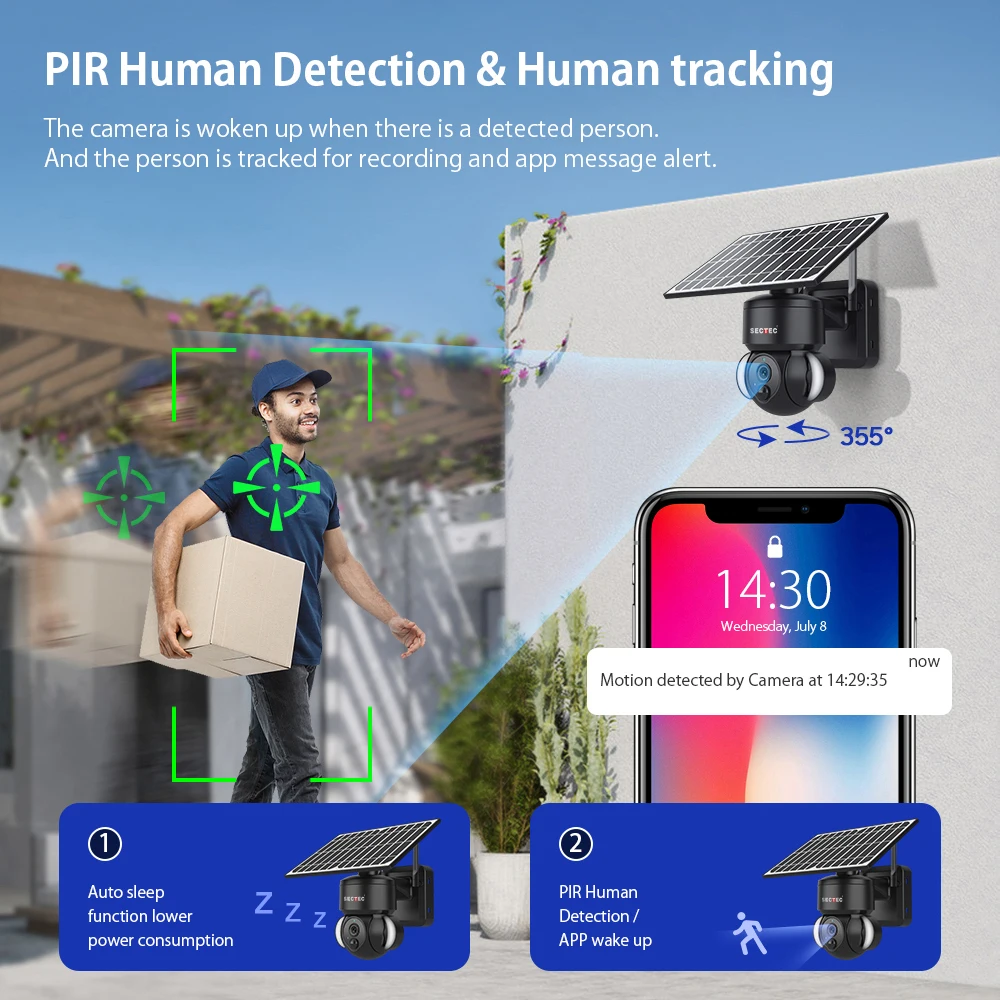 2022 4MP 4G Home Security System Outdoor IP Cameras Security Wireless Wifi CCTV 4MP Low Power Solar Camera