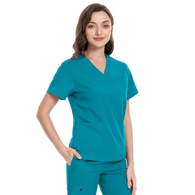 stretch unisex oem logo custom top jogger pant nurse doctor beauty hospital surgical medical workwear uniform scrub scrubs set