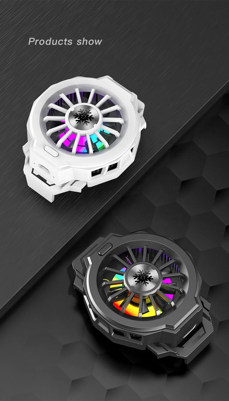 Полупроводниковый охладитель для мобильных телефонов RGB Мощный охлаждающий вентилятор игр и прямых