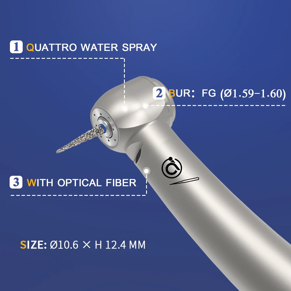 AI-M800SL 23W Power Optic Dental high speed Mini head Air turbine handpiece Titanium Body S Coupling Teeth Cleaning Equipment