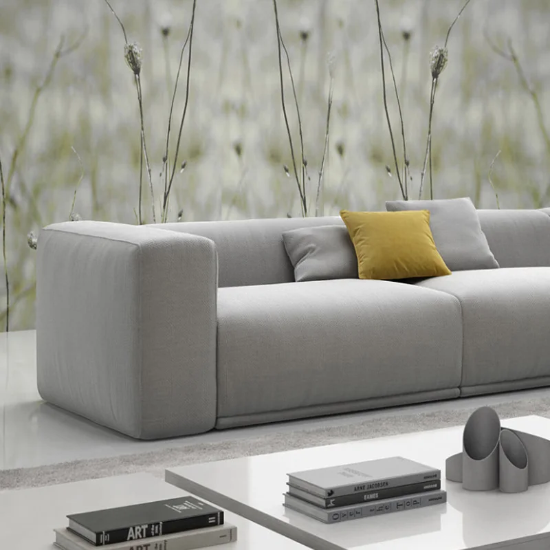 Fabric European Living Room Sofa Bedroom Designer  I Shape Sofa Couch Wooden Sofa Minimalist Furniture CEFS025