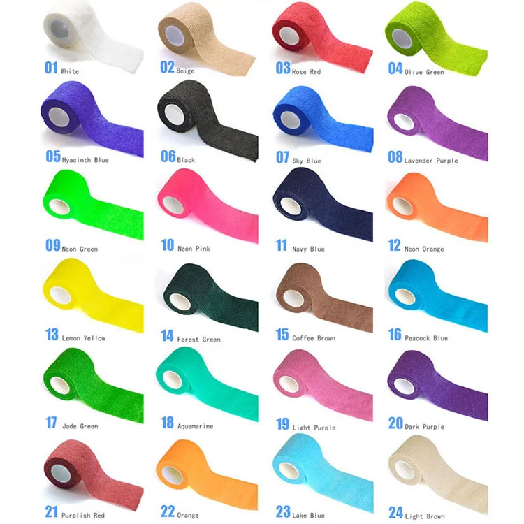 WinFair Custom Logo Printed Cohesive Sports Bandage 5Cm 10Cm 2 Inch Finger Adhesive Elastic Fixation Cohesive Bandage