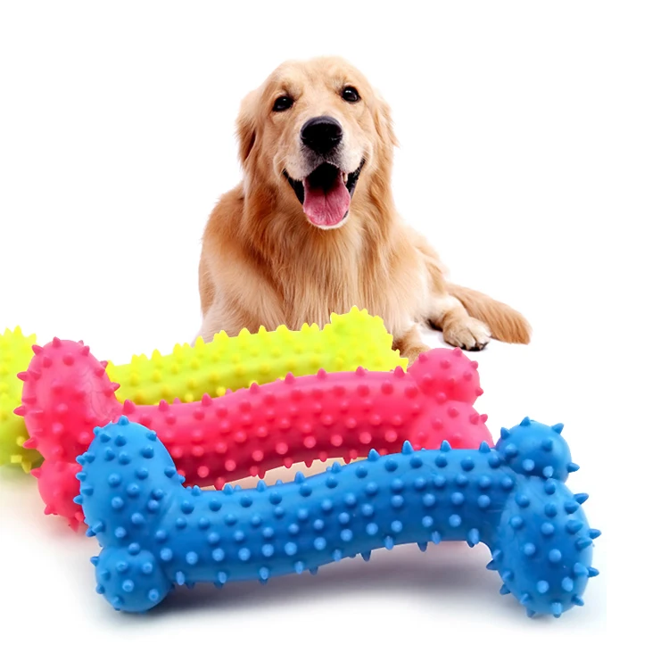 Hot Selling Dog Bone Shape Environmental Rubber Pet Dog Chew Toys (1600131286320)