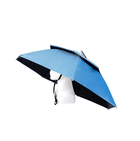 Customized good quality fishing head wearing sun umbrella outdoor tea picking umbrella