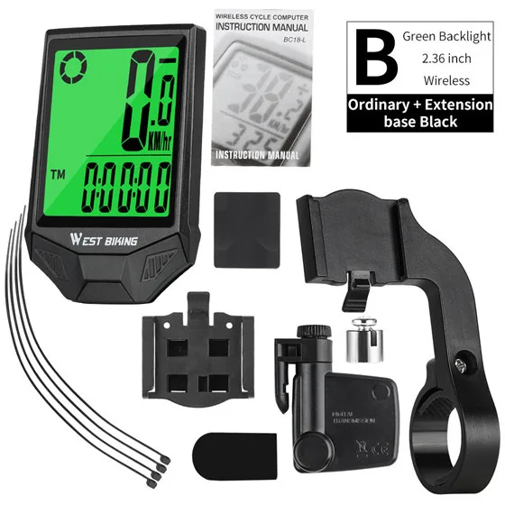 Mountain Bike Waterproof Wireless Computer Bicycle LCD Speed-ometer Odometer
